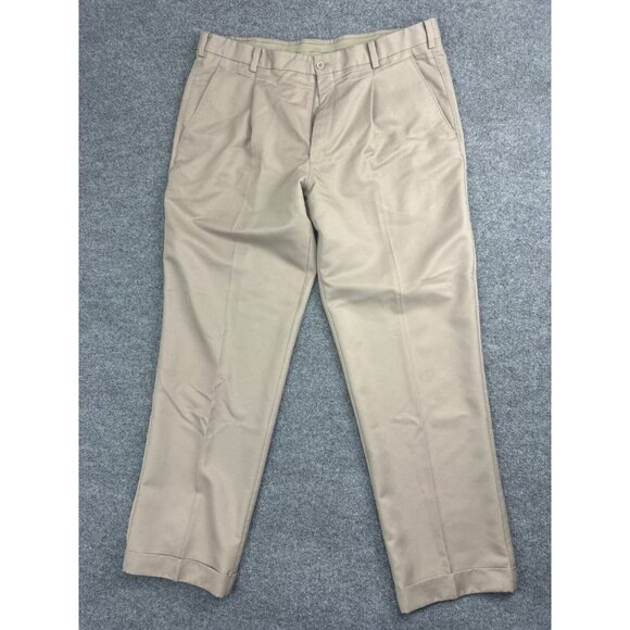Nike Golf Pants Men's W38 x L32 Brown Dri-Fit Straight Leg Polyester Pleated - Picture 1 of 7